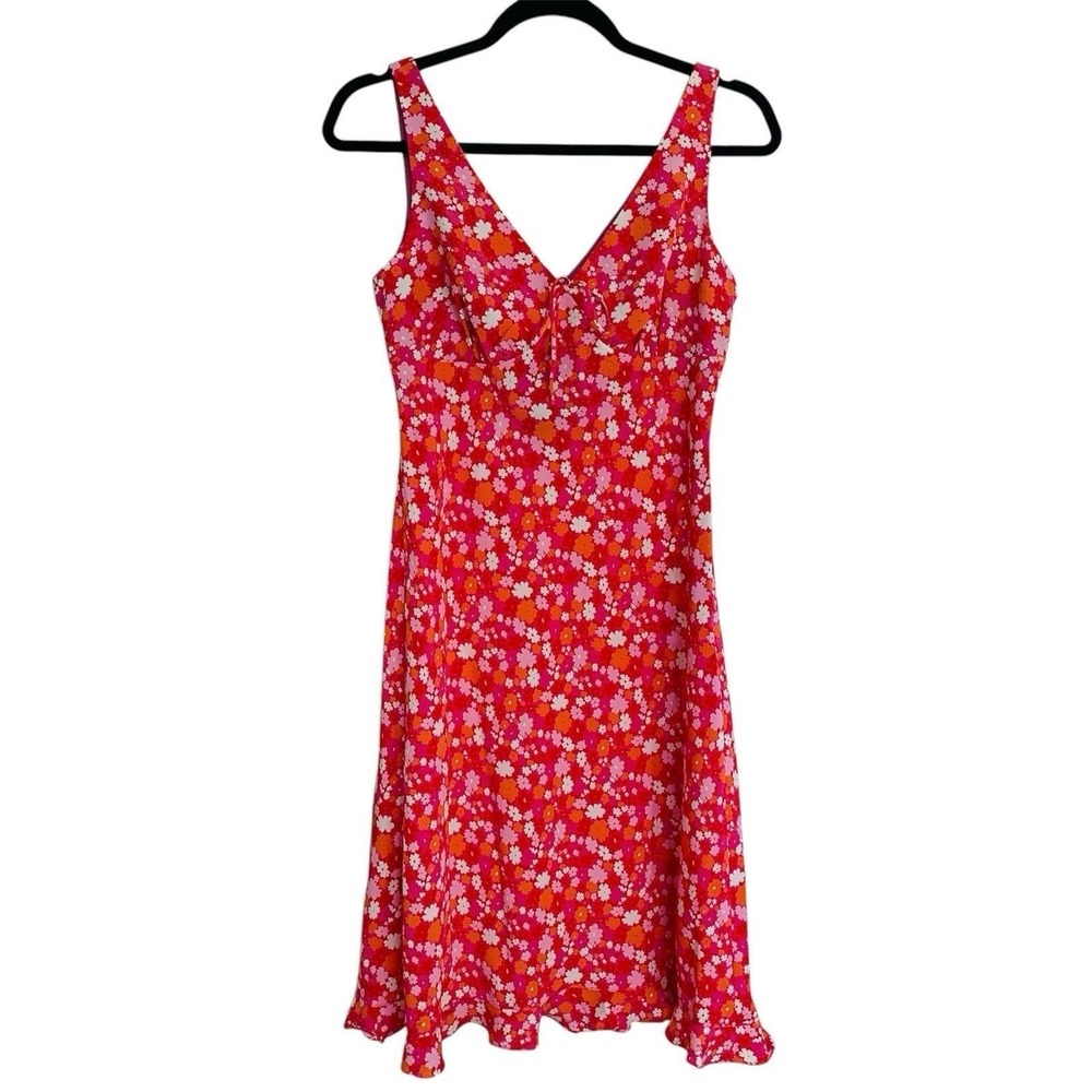 Vintage Y2K Express Babydoll Floral Dress Size 6 Pink Feminine Coquette Romantic